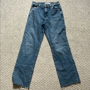 Garage Straight Leg Blue Denim Jeans